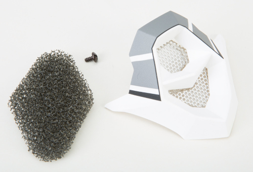 G-Max - G-Max Mouth Vent for MX-86 Helmets - Step Matte Silver/White - G086009