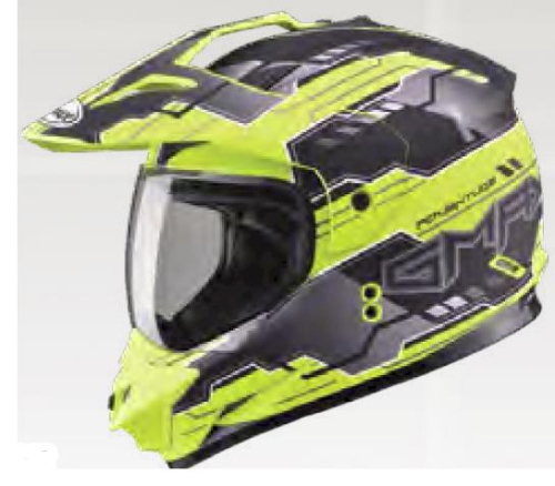 G-Max - G-Max GM11D Dual Sport Adventure Helmet - G5117687 TC-24 - Flat Black/Hi-Vis - X-Large