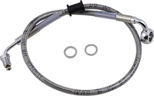 Drag Specialties - Drag Specialties Standard Length Upper Front Stainless Steel Brake Line Kit - Clear - 1741-5836