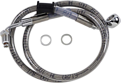 Drag Specialties - Drag Specialties Extended Stainless Steel Front Brake Line Kit - Clear Coated - 29-1/4in. - 1741-5815