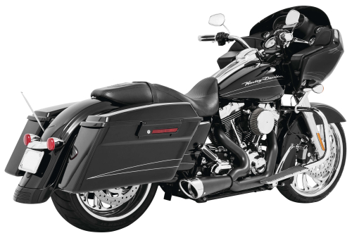 Freedom Performance - Freedom Performance 2-Into-1 Shorty Exhaust System - Black with Chrome Tip - HD00644