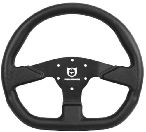 Pro Armor - Pro Armor D Shape Steering Wheel - 13.75in. - Black - A19UZ283BL