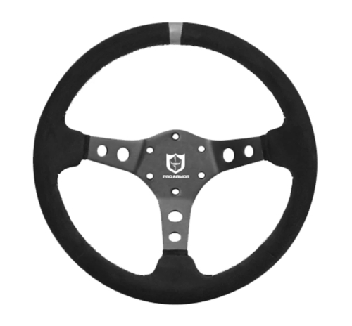 Pro Armor - Pro Armor Top Marker Suede Steering Wheel - 13.75in. - Gray - A19UZ285GR