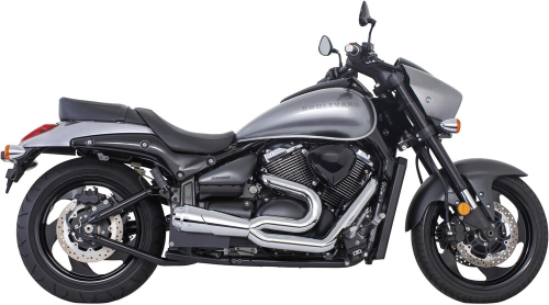 Freedom Performance - Freedom Performance American Outlaw 2-Into-1 Exhaust System - Chrome Muffler - MS00049