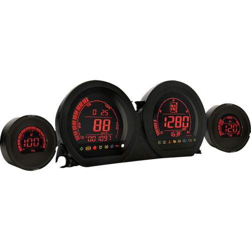 Koso North America - Koso North America HD-03 Series Complete Gauge Kit - Eight-Color LCD Display - BA064902