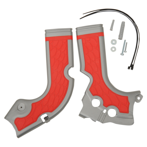 Acerbis - Acerbis X-Grip Frame Guard - Silver/Red - 2374241418