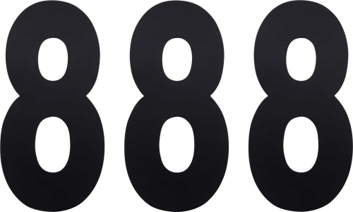 Factory Effex - Factory Effex Standard Numbers 6in. - Black - No. 8 - 02-4458