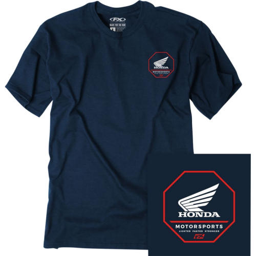 Factory Effex - Factory Effex Honda Octagon T-Shirt - 27-87328 - Heather Navy - 2XL