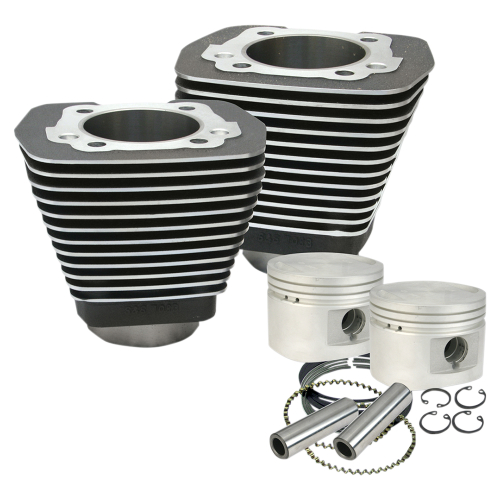 S&S Cycle - S&S Cycle 3 1/2in. Bore Cylinder and Piston Kit - Wrinkle Black - 910-0182