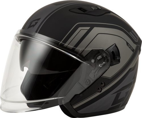 G-Max - G-Max OF-87 Duke Helmet with Led - O1187508 - Matte Black/Gray - 2XL