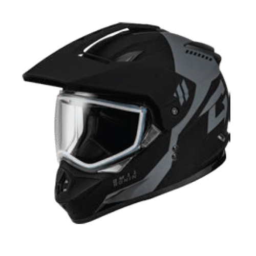 G-Max - G-Max GM-11S Ronin Snow Helmet with Dual Lens Shield - A2115813 - Matte Black/Silver - X-Small