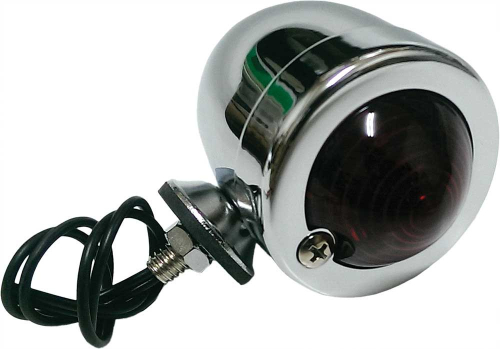 HardDrive - HardDrive Single Filament Bullet Marker Light - Chrome - Red Lens - 201036