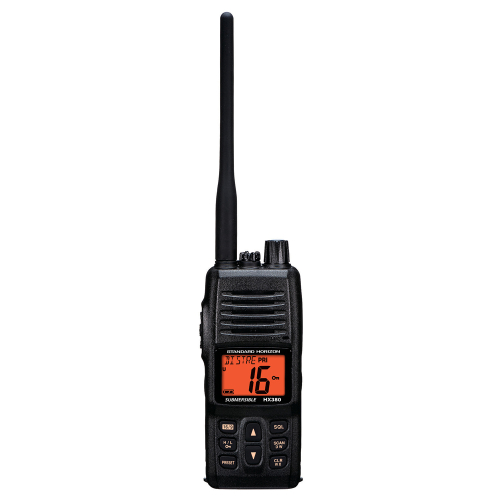 Standard Horizon - Standard Horizon HX380 5W Commercial Grade Submersible IPX-7 Handheld VHF Radio w/LMR Channels