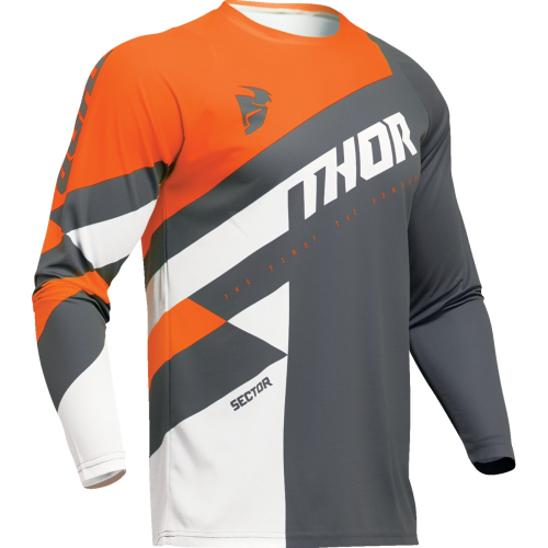 Thor - Thor Sector Checker Youth Jersey - 2912-2413 - Charcoal/Orange - 2XS