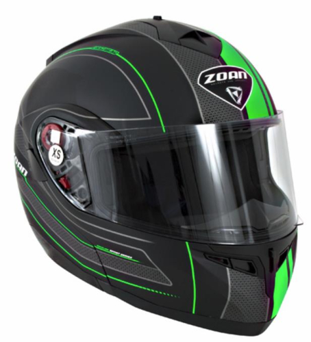 Zoan - Zoan Optimus Raceline Graphics Snow Helmet with Electric Shield - 138-153SN/E - Matte Black/Green - X-Small