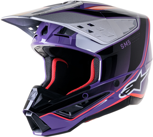Alpinestars - Alpinestars S-M5 Sail Helmet - 8306823-3919-S - Violet/Black/Silver Glossy - Small