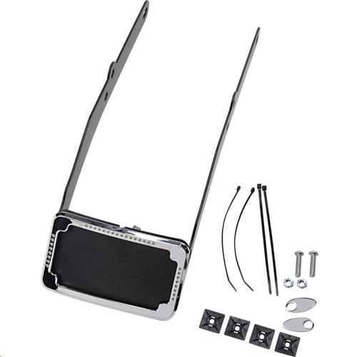 Cycle Visions - Cycle Visions Curved Slick Signal License Plate Frame and Mount - Chrome - CV4655