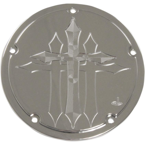 Carl Brouhard Designs - Carl Brouhard Designs 5-Hole Derby Cover - Cross Series - Chrome - CR-0016-C