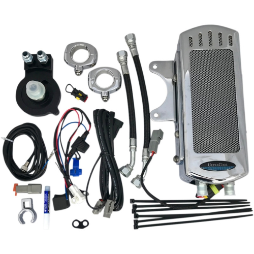 UltraCool - UltraCool Frame Mounted Oil Cooler Kit - Chrome - SMSP-1C