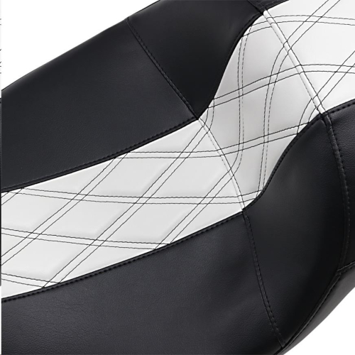 Le Pera - Le Pera Maverick Daddy Long Legs Seat - HR - Double Diamond Inlay - White - LK-957DLHR1