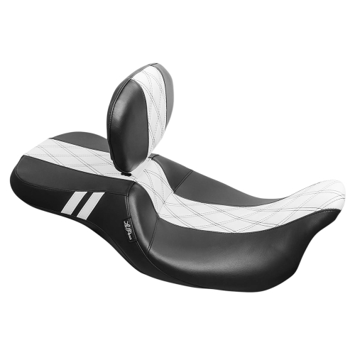 Le Pera - Le Pera Outcast GT 2UP Seat with Backrest with Double Diamond - White - LK-997BRGT1