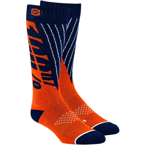 100% - 100% Torque Riding Socks - 24007-214-17 - Navy/Orange - Sm-Md