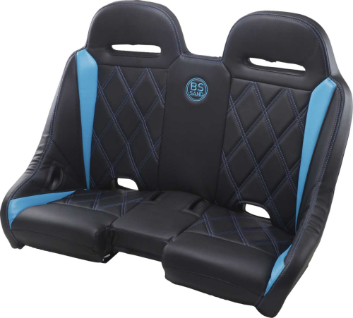 BS Sand - BS Sand Extreme Front/Rear Bench Seat - Diamond - Black/Titanium Blue - EXBETBBDR