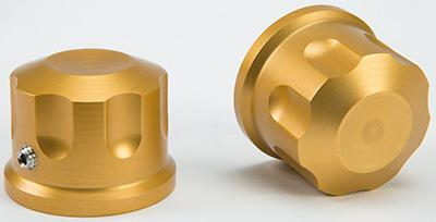 Rooke Customs - Rooke Customs Front Axle Nut Covers - Gold - R-TAC102-T6