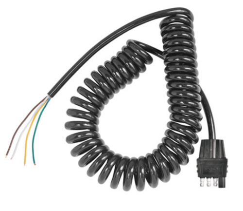 Cequent - Cequent 4-Way Flat Wire Harness with Coiled Cable - 54000-026