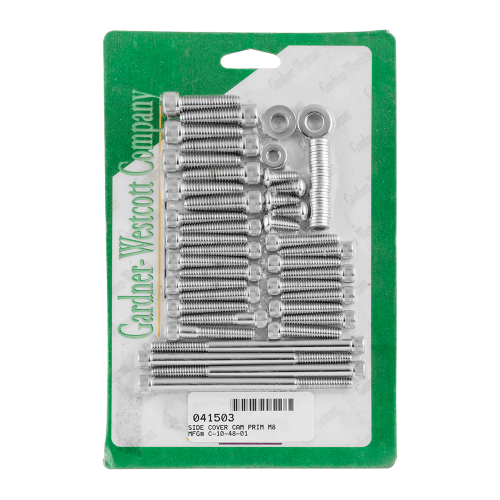 Gardner-Westcott - Gardner-Westcott Cam and Primary Cover Hardware Set - Knurled - Chrome - C-10-48-01