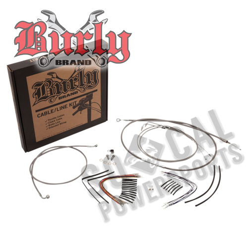 Burly Brand - Burly Brand Extended Cable/Brake Line Kit for 14in. Ape Handlebars - Stainless Steel - B30-1127