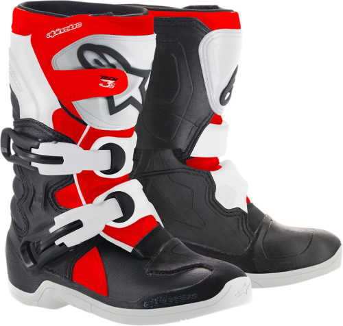 Alpinestars - Alpinestars Tech 3S Kids Boots - 2014518-1231-10 - Black/White/Red - 10