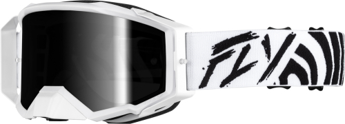 Fly Racing - Fly Racing Zone Elite Goggles - 37-5515 - Black/White/Black Mirror/Smoke - OSFM