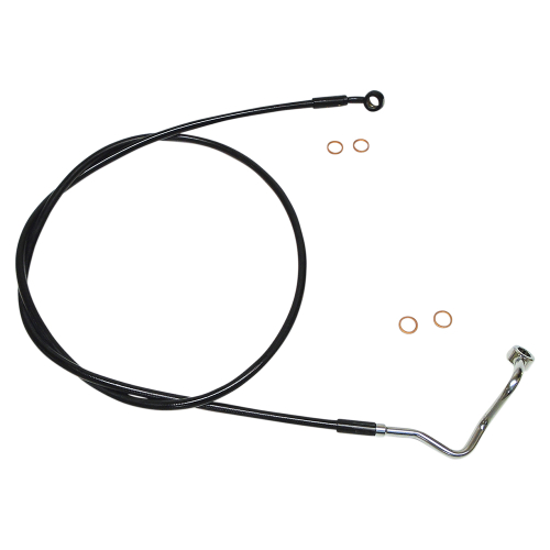 Magnum - Magnum Black Coated XR Stainless Upper Front Brakeline Kit with Black Fittings - 64in. Total Length - SBB1414-69