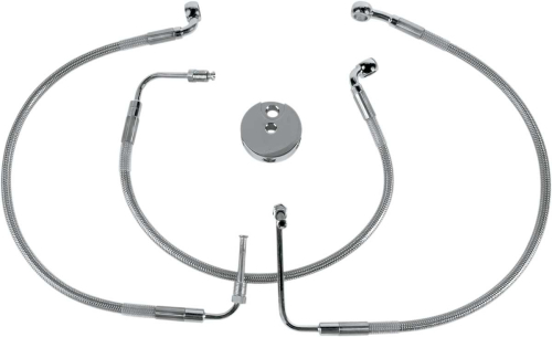 Drag Specialties - Drag Specialties Standard Length Front Stainless Steel Brake Line Kit - Clear - 640312