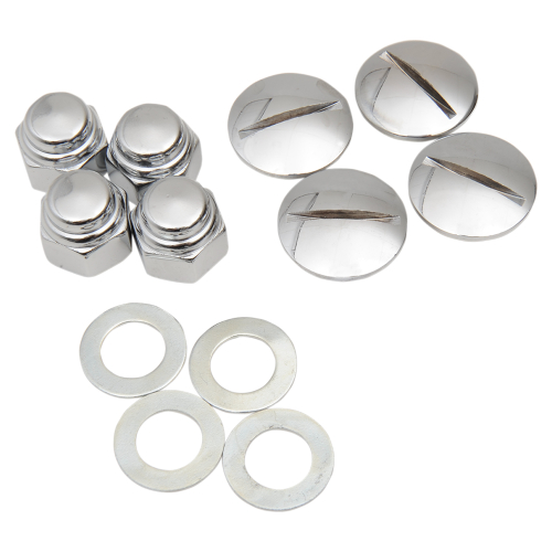 Colony - Colony Rocker Shaft End Cap and Nut Kit - Slotted - Chrome - 8222-8