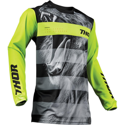 Thor - Thor Pulse Savage Big Kat Youth Jersey - 2912-1649 - Black/Lime - Large