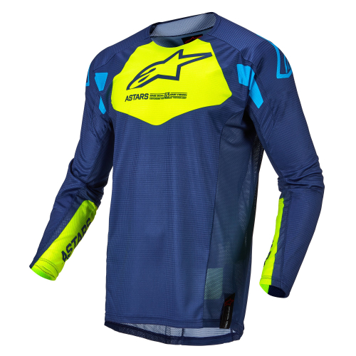 Alpinestars - Alpinestars Techstar Factory Jersey - 3761022-7557-L - Dark Blue/Yellow Fluo/Blue - Large
