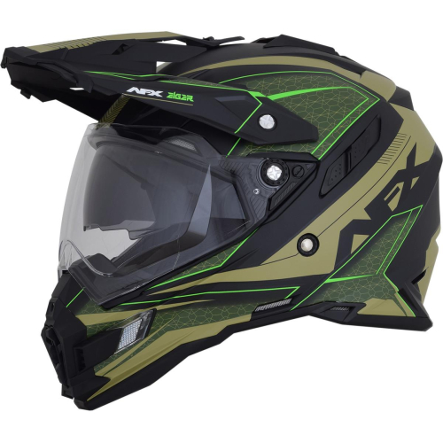 AFX - AFX FX-41DS Eiger Helmet - 0110-5371 - Matte Beige/Khaki/Neon Green - Medium