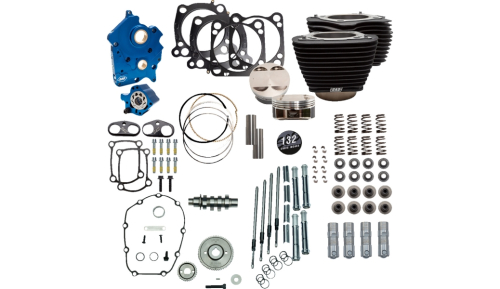 S&S Cycle - S&S Cycle 132in. Power Package Engine Performance Kit - Wrinkle Black - 310-1234