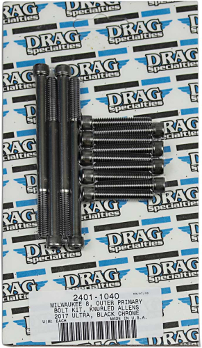 Drag Specialties - Drag Specialties Outer Primary Bolt Kit - Knurled - 2401-1040