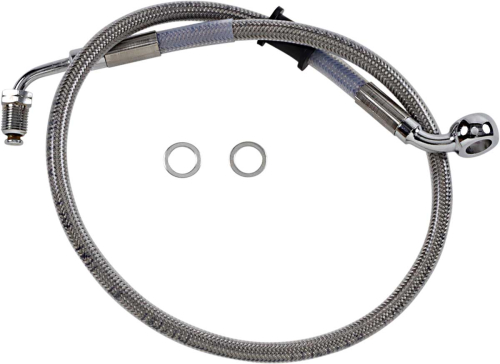 Drag Specialties - Drag Specialties Standard Length Upper Front Stainless Steel Brake Line Kit - Clear - 1741-5812