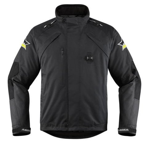 Icon - Icon Raiden DKR Monochromatic Waterproof Jacket - XF-2-2820-3768 - Black - X-Large