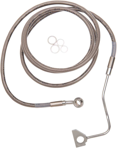Drag Specialties - Drag Specialties Extended Stainless Steel Front Brake Line Kit - Clear Coated - 72-1/2in. (+8in.) - 1741-3992