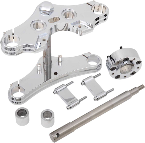 Accutronix - Accutronix 39mm Triple Tree Conversion Kit - Top Headlight Mount - 0 Deg. Rake, Wide Glide - Elite - TWD39-EHLCK4