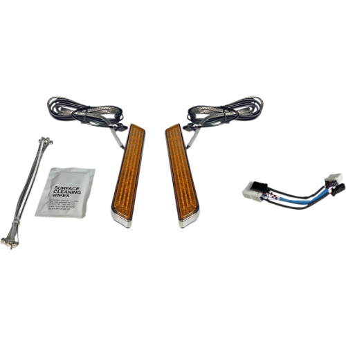 Custom Dynamics - Custom Dynamics LED Front Fork Lightz - Amber Lens/Chrome Finish - CD-FORK-HD-AC