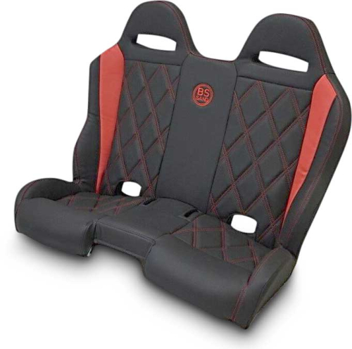 BS Sand - BS Sand Performance Front/Rear Bench Seat - Diamond - Black/Red - PEBERDBDX
