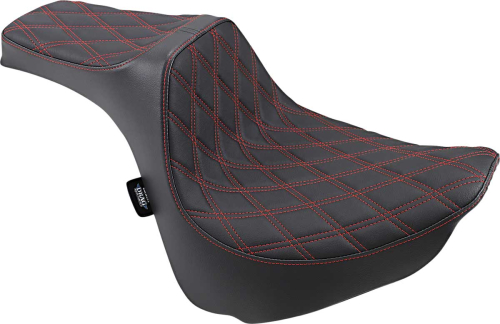 Drag Specialties - Drag Specialties Predator III Seat - Double Diamond - Red Thread - 0802-1074