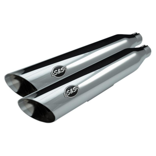 S&S Cycle - S&S Cycle Slash-Cut Slip On Mufflers - Chrome - 550-0718
