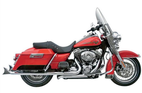 Samson - Samson True Dual Crossunder Exhaust System - 33in. Slip-Ons with Removable Longtail Tips - Chrome - FL4-555